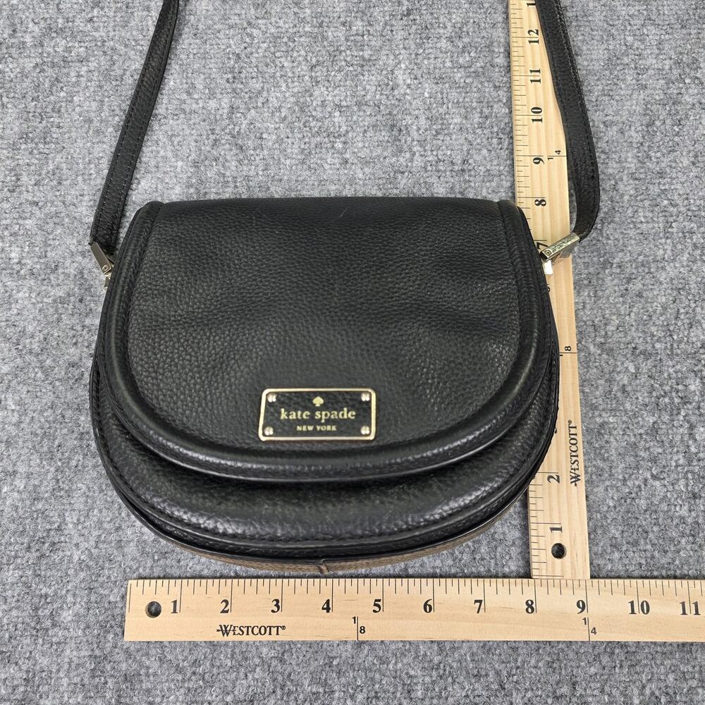 Kate Spade Crossbody Bag Womens Small Black Pebbled Cow Leather Shoulder Purse - Picture 9 of 16